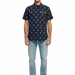Men's Navy Cats Print Shirt